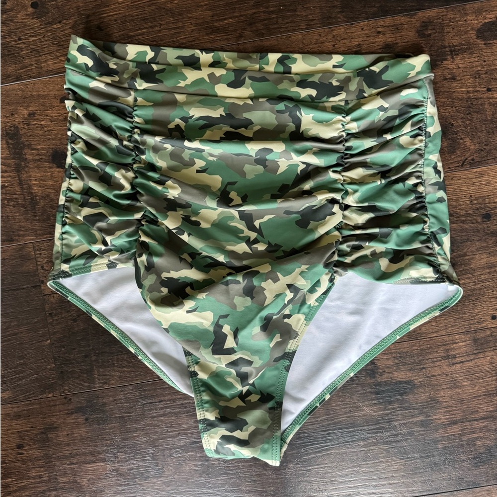 High-Waisted Camouflage Bikini Bottom